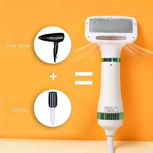Pet Hair Dryer with Slicker Brush